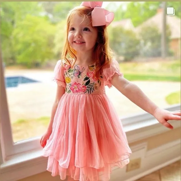 Sab & Bella Original Custom made dress 3/4T.All handmade & hand painted.